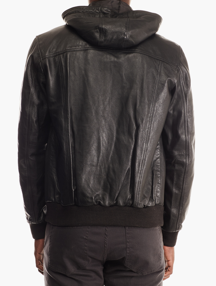 MyRunway | Shop Supreme Leather Black Detachable Hooded Leather